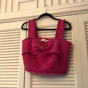 Endless rose pink tweed crop top Sz M